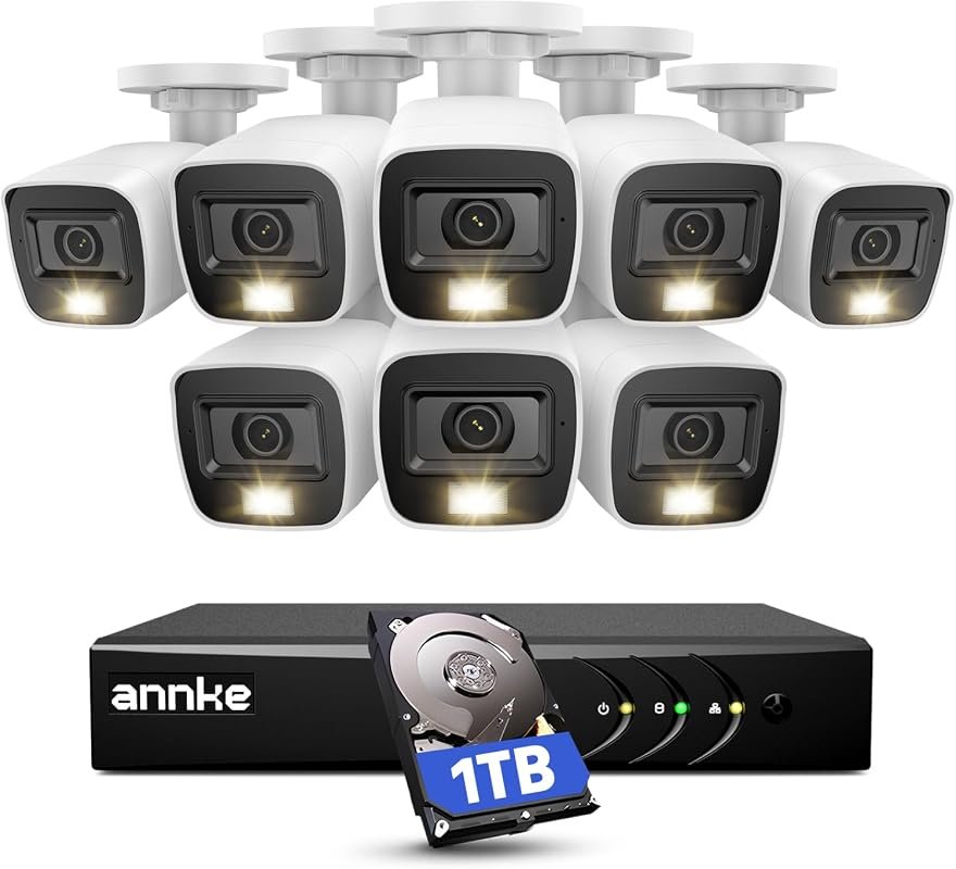 ANNKE 8CH 3K Lite security camera system, eight 2MP CCTV cameras, 1TB