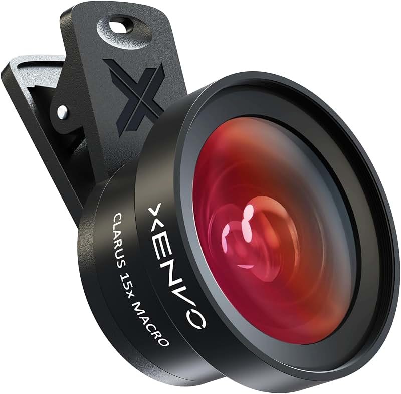 Xenvo Pro Lens Kit: Macro & Wide‑Angle Lenses with LED Light, Case for