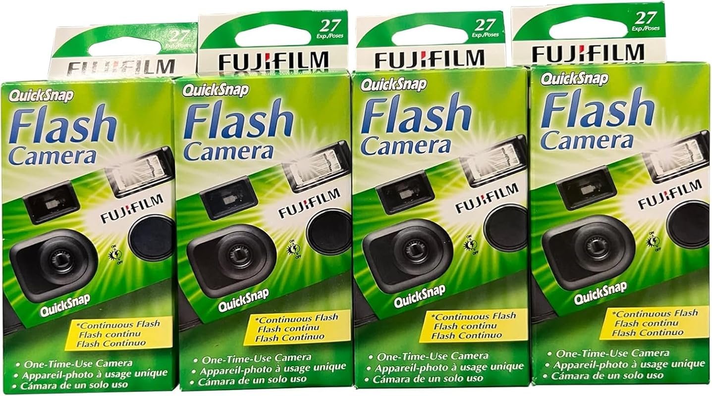 Fujifilm QuickSnap Flash 400 Disposable 35mm Camera – 4‑Pack, 27 Expos
