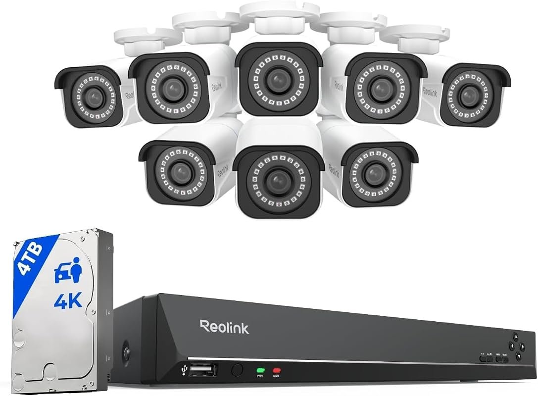 REOLINK 16‑Channel 4K Bullet Security Camera System with 4TB HDD – Mod
