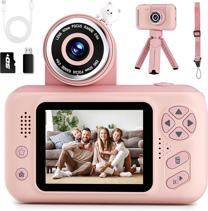Makolle Kids HD Video Camcorder – Camera with Tripod, SD Card Included