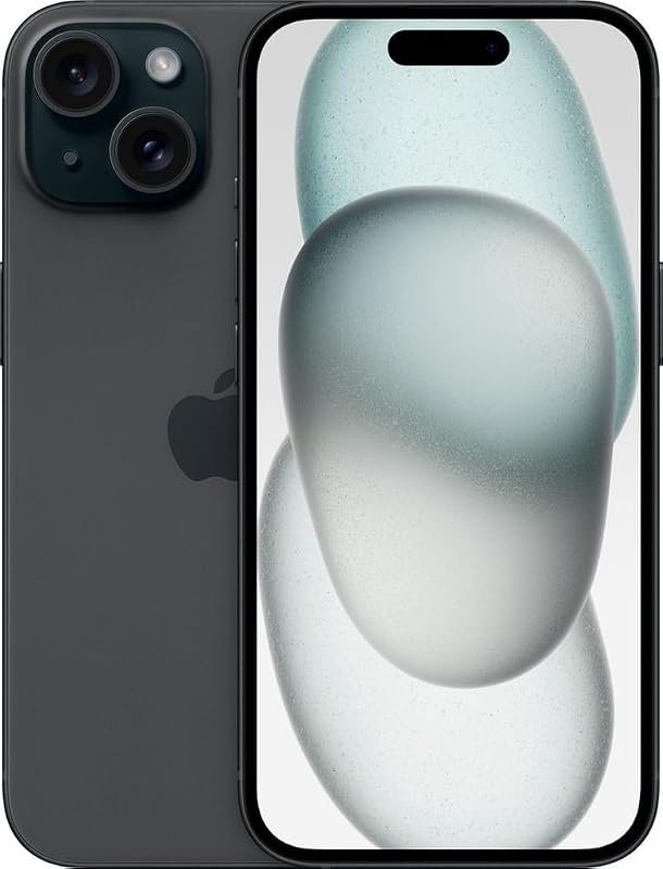 Renewed Apple iPhone 15 128GB Black, unlocked, 5G capable, featuring S