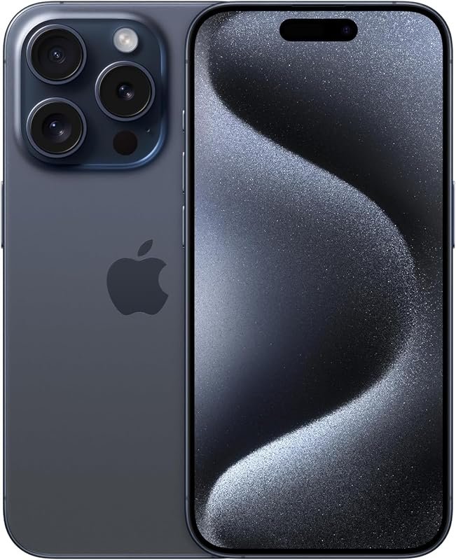 Renewed Apple iPhone 15 Pro 256GB in sleek Blue Titanium, unlocked, 5G