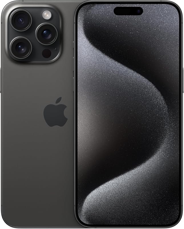 Renewed Apple iPhone 15 Pro Max 256GB Black Titanium, unlocked, 5G, XD