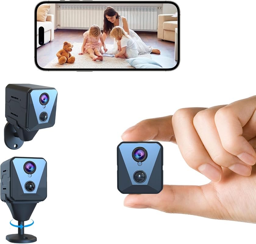 Funstorm 2025 4K HD Mini Nanny Cam with Night Vision, Wi‑Fi, 100‑Day B