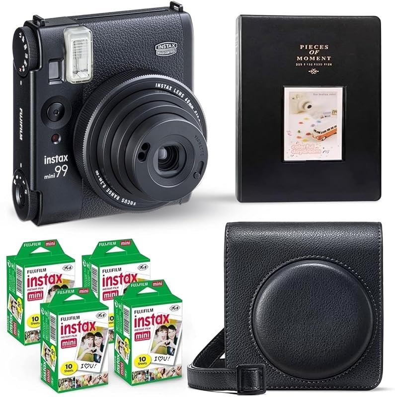 Fujifilm Instax Mini 99 Instant Camera – Vintage Black, 40‑sheet film 