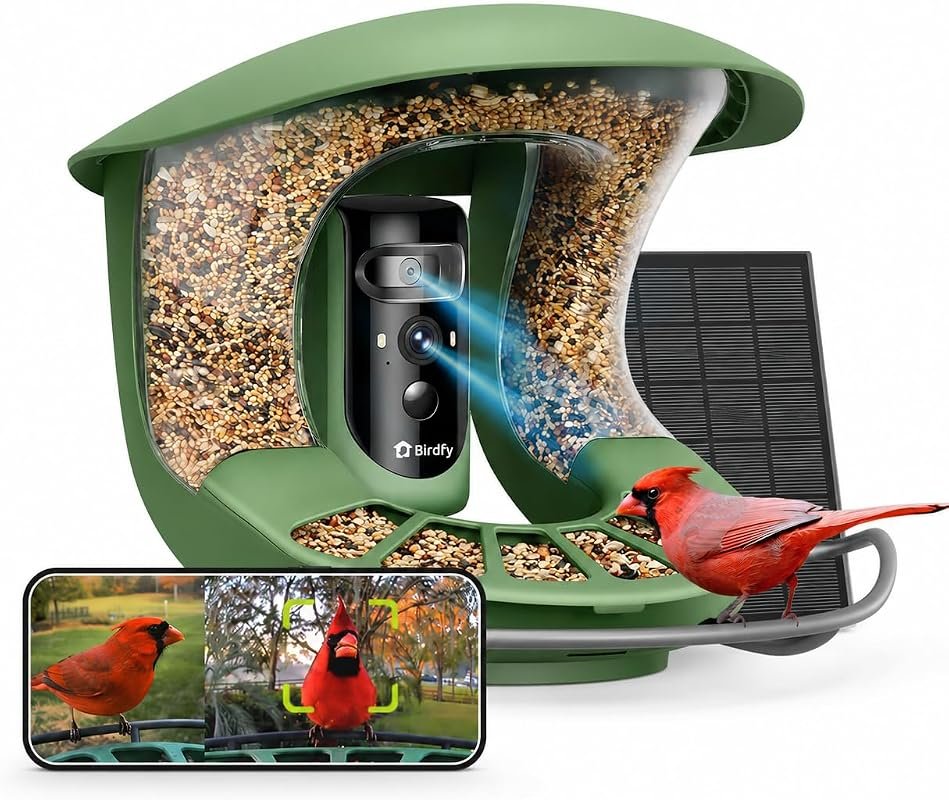 Birdfy 2 Pro Solar Smart Bird Feeder with Dual‑Lens 2K + 1080p Camera,