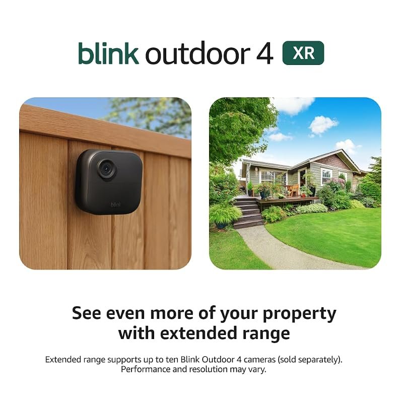 Blink Outdoor 4 XR Security System – Four Cameras, Two‑Year Battery, 1