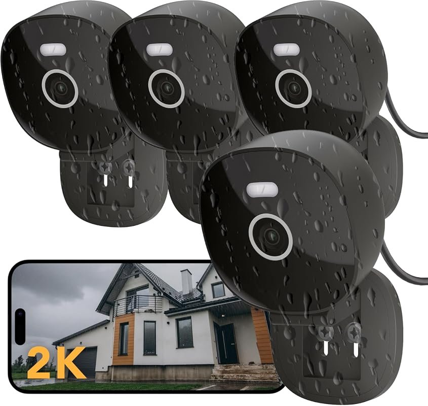 2K Wired Security Camera – Indoor/Outdoor Use, IP65 Waterproof, Color 