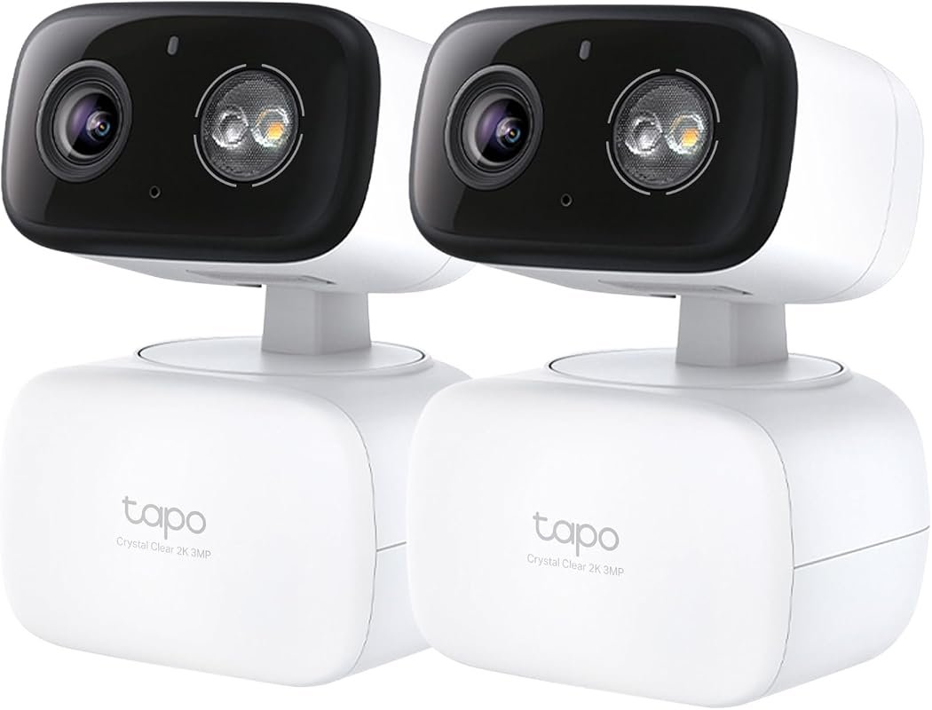 Tapo C216 2K Pan/Tilt Wired Security Camera 2‑Pack – Indoor/Outdoor Co