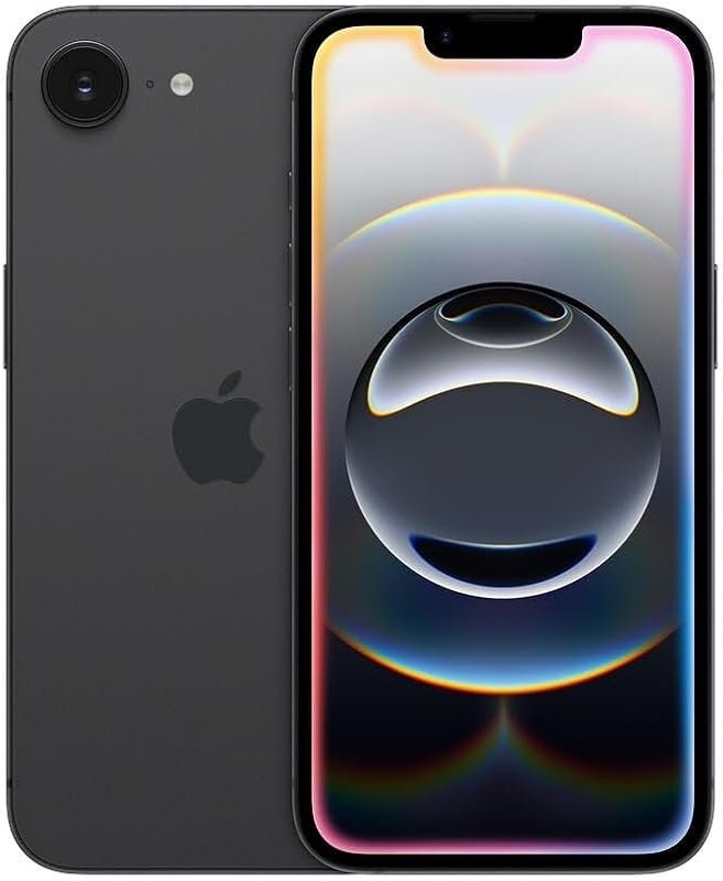 Renewed Premium Apple iPhone 16e 128GB Black, unlocked, eSIM‑only, 5G 