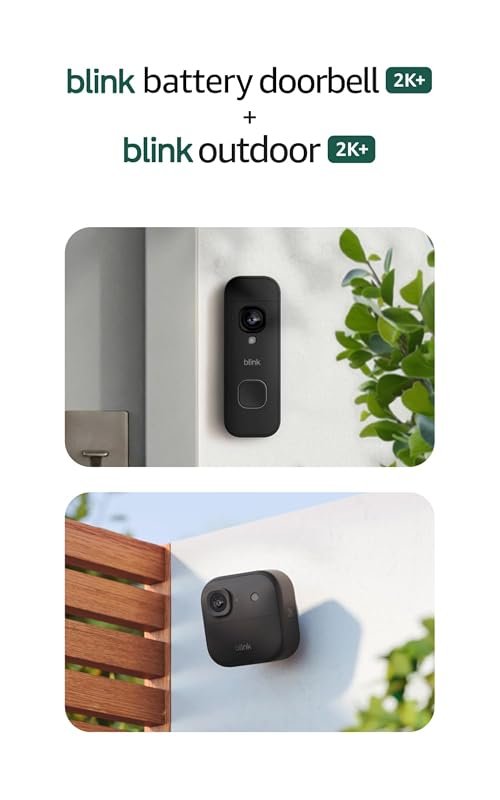 Blink Battery Doorbell 2K+ + Outdoor 2K+ Bundle – Five Cameras, 2K Vid