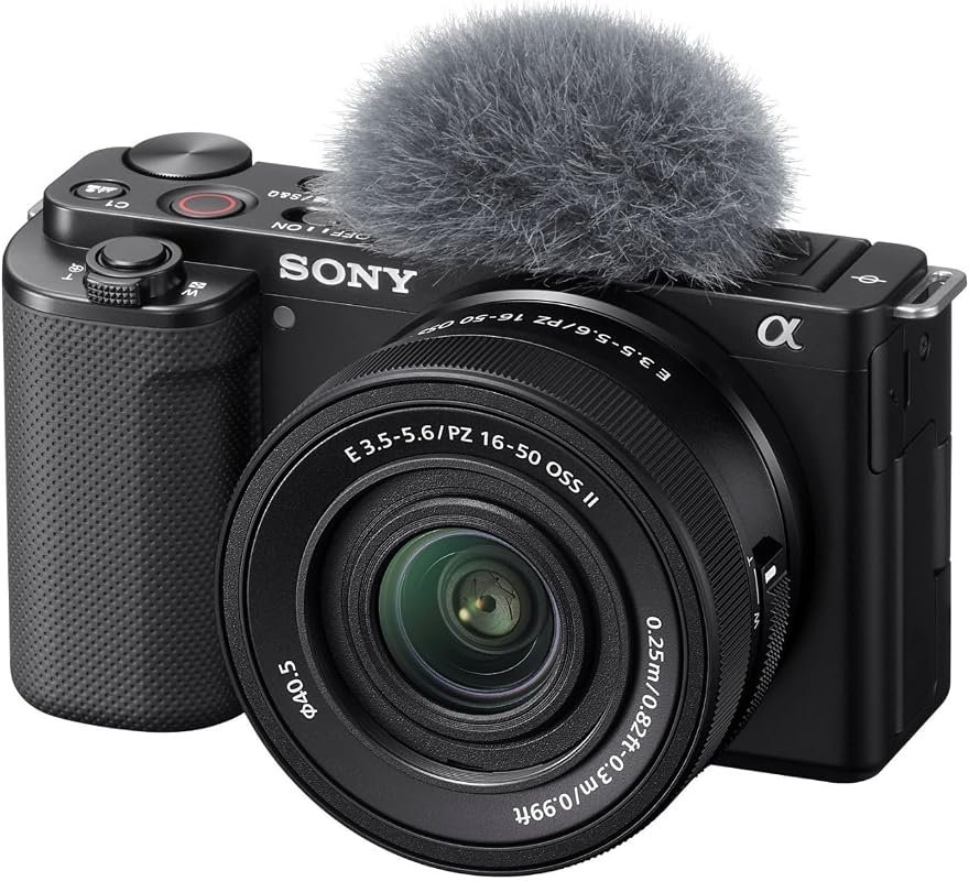 Sony ZV‑E10 APS‑C Mirrorless Camera Black – 16‑50mm kit lens, intercha