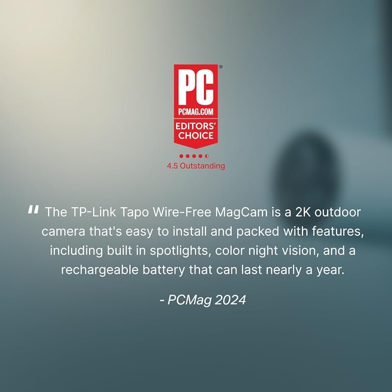 Tapo MagCam 2K+ Wireless Outdoor Security Camera – Battery‑Powered, 2‑