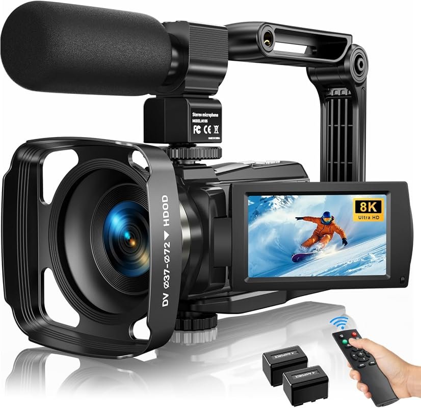 8K Camcorder Vlogging Camera – 88 MP sensor, 6‑axis anti‑shake, IR nig