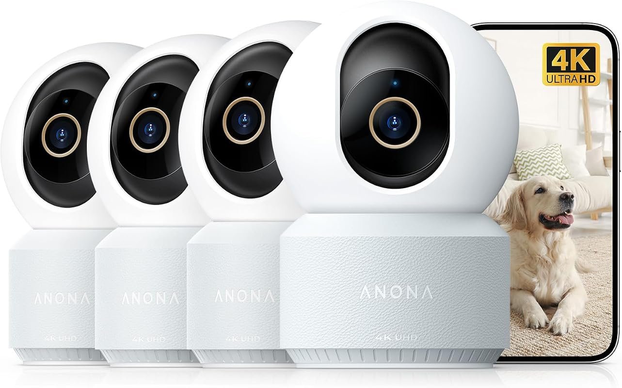 Anona 4K Indoor Camera – 360° Pan‑Tilt, Wi‑Fi 6, Auto‑Tracking, Person