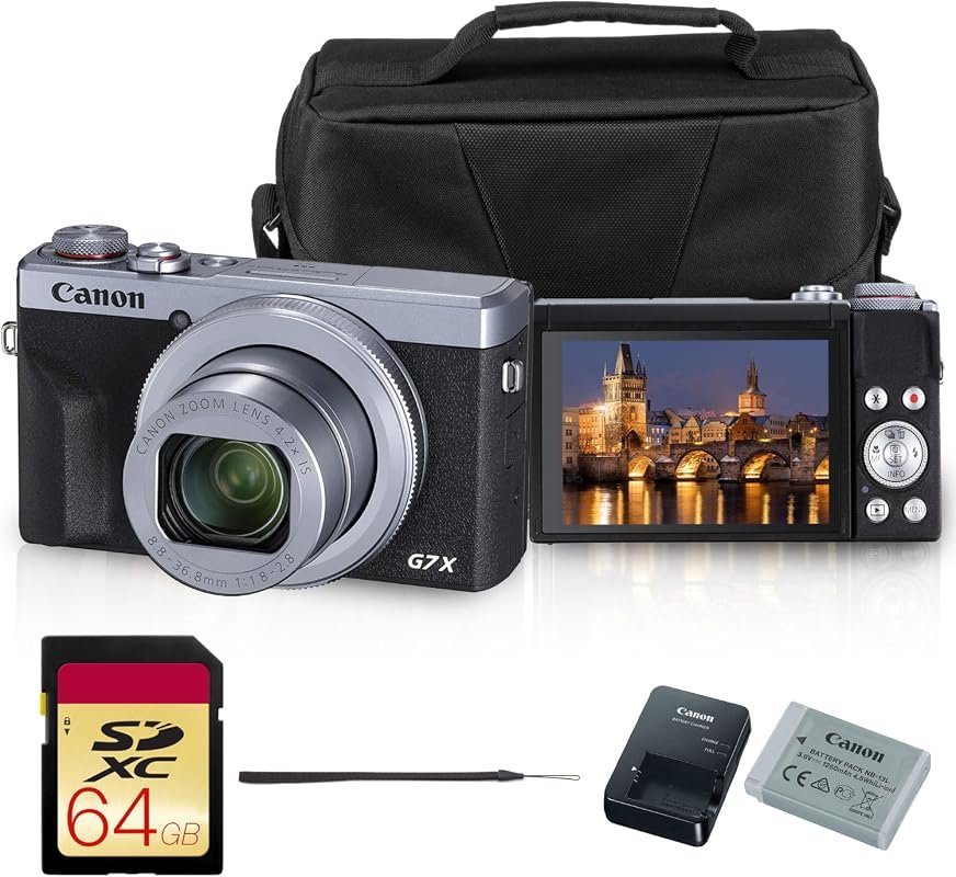 Canon PowerShot G7 X Mark III 20.1MP compact camera with 4K video, fli
