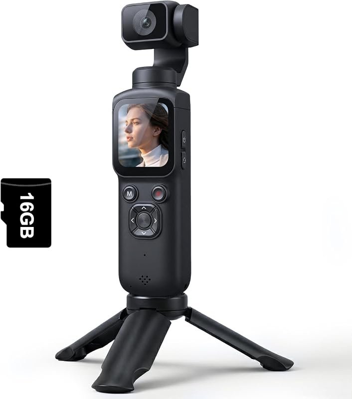 Pocket 4K Vlogging Camera Rotating Lens features a 330° rotating lens,