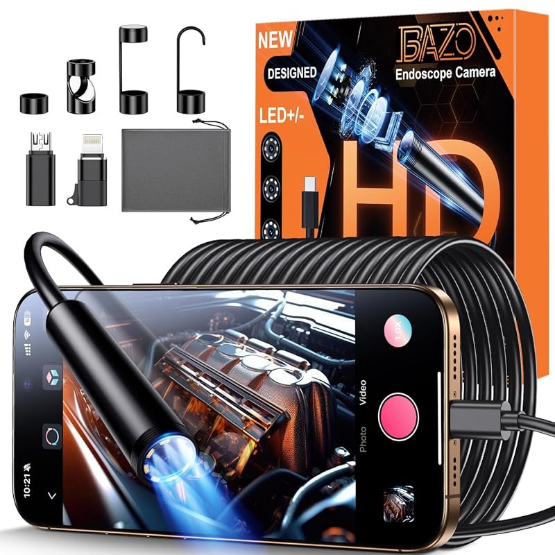 BAZO 1920P HD Endoscope Camera with 8 Adjustable LED Lights – waterpro