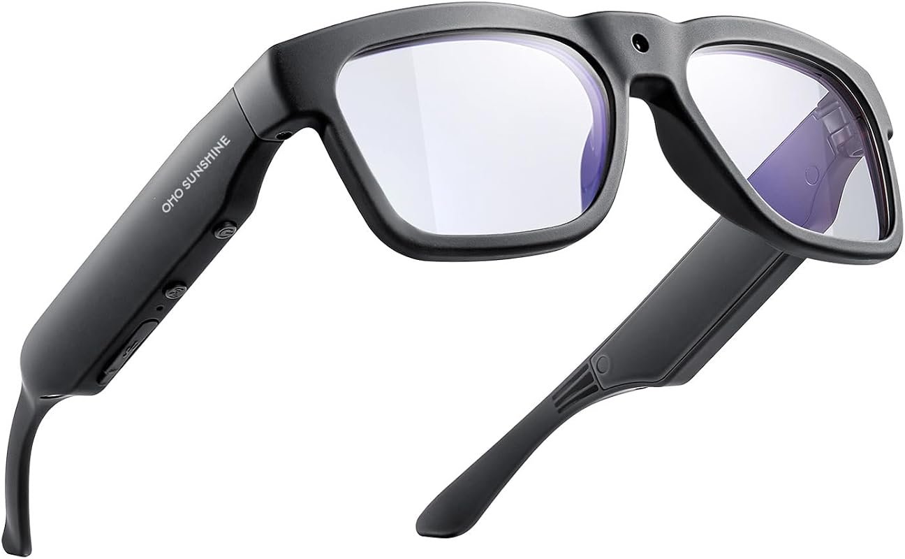 OHO 4K Bluetooth Smart Glasses with Built‑In Camera and UV400 Blue‑Lig