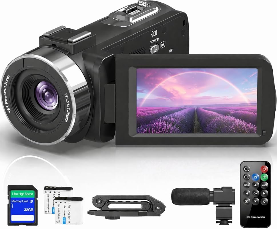 High‑definition 4K HD Camcorder with 80MP sensor, optimized for YouTub