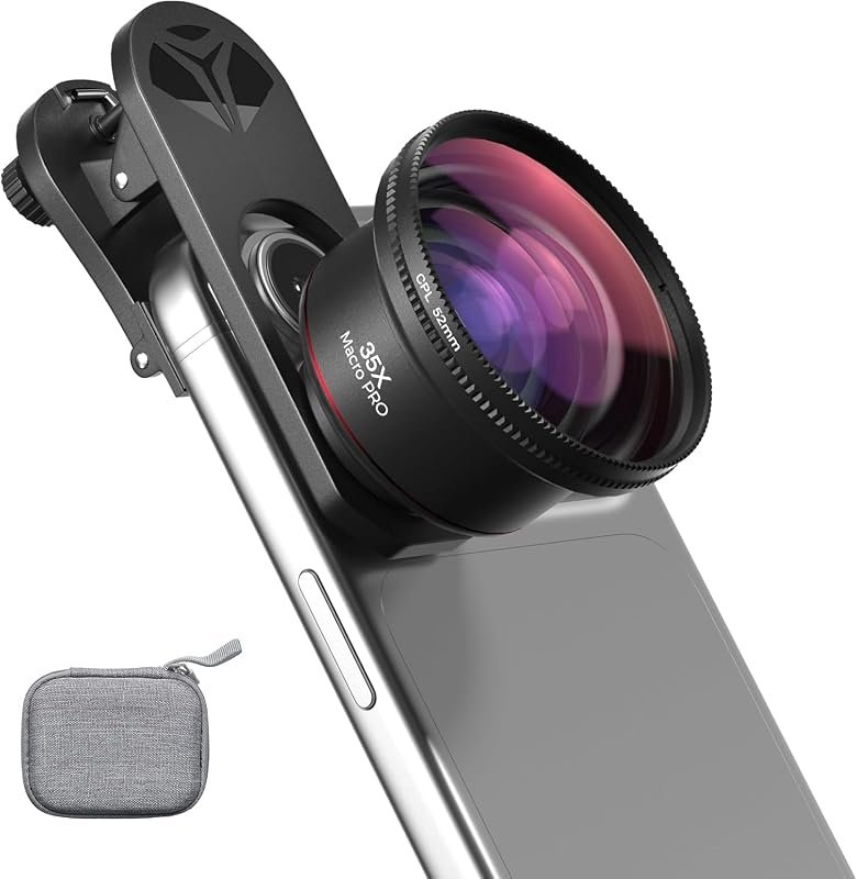 35X Macro Lens Kit for Smartphone – Clip‑On Lens with CPL Filter for E