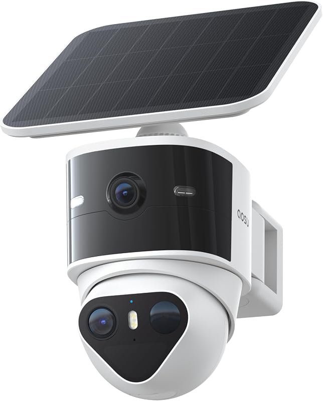 aosu T2 Pro 3K Dual‑Camera Outdoor Security Camera – Solar Powered, AI