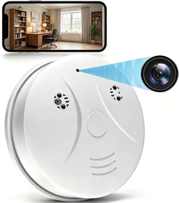 HD 1080P Hidden Camera Smoke Detector with Wi‑Fi, Motion Detection and
