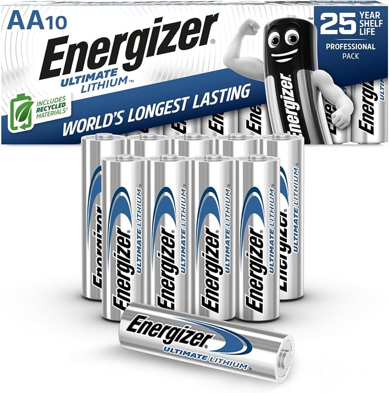 Energizer Ultimate Lithium AA Batteries 10‑Pack – 1.5V, 10‑Year Shelf 