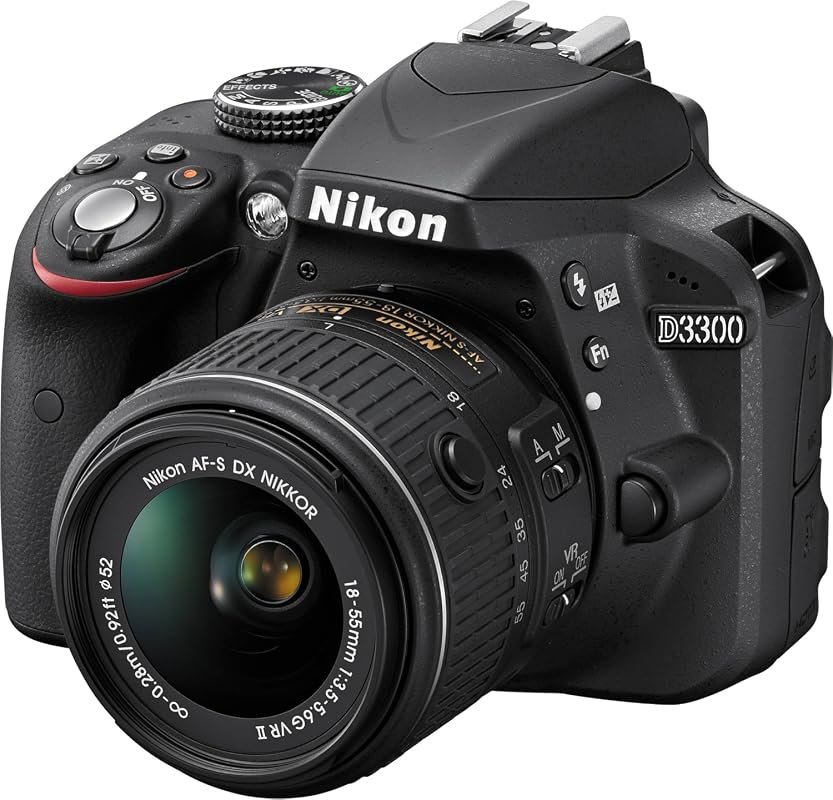 Nikon D3300 24.2MP CMOS DSLR in black includes AF‑S DX 18-55mm f/3.5-5.6G ED II 