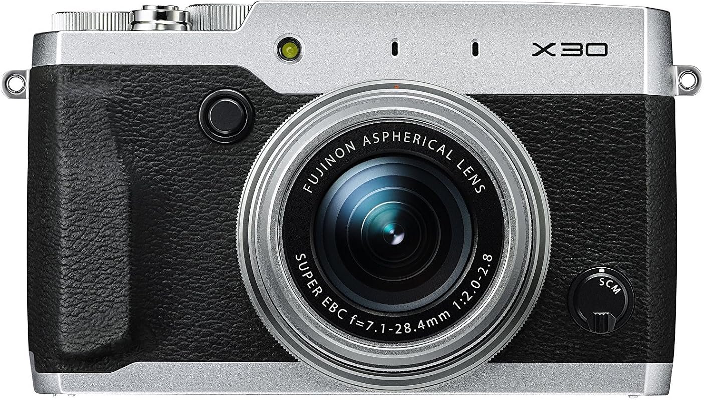 Fujifilm X30 12MP Digital Camera with 3.0‑inch LCD, compact silver bod