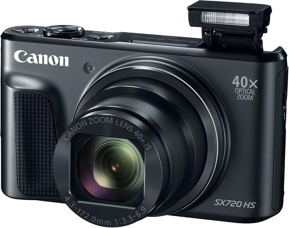 Canon PowerShot SX720 HS Black Compact Camera with 20MP Sensor, 40× Op