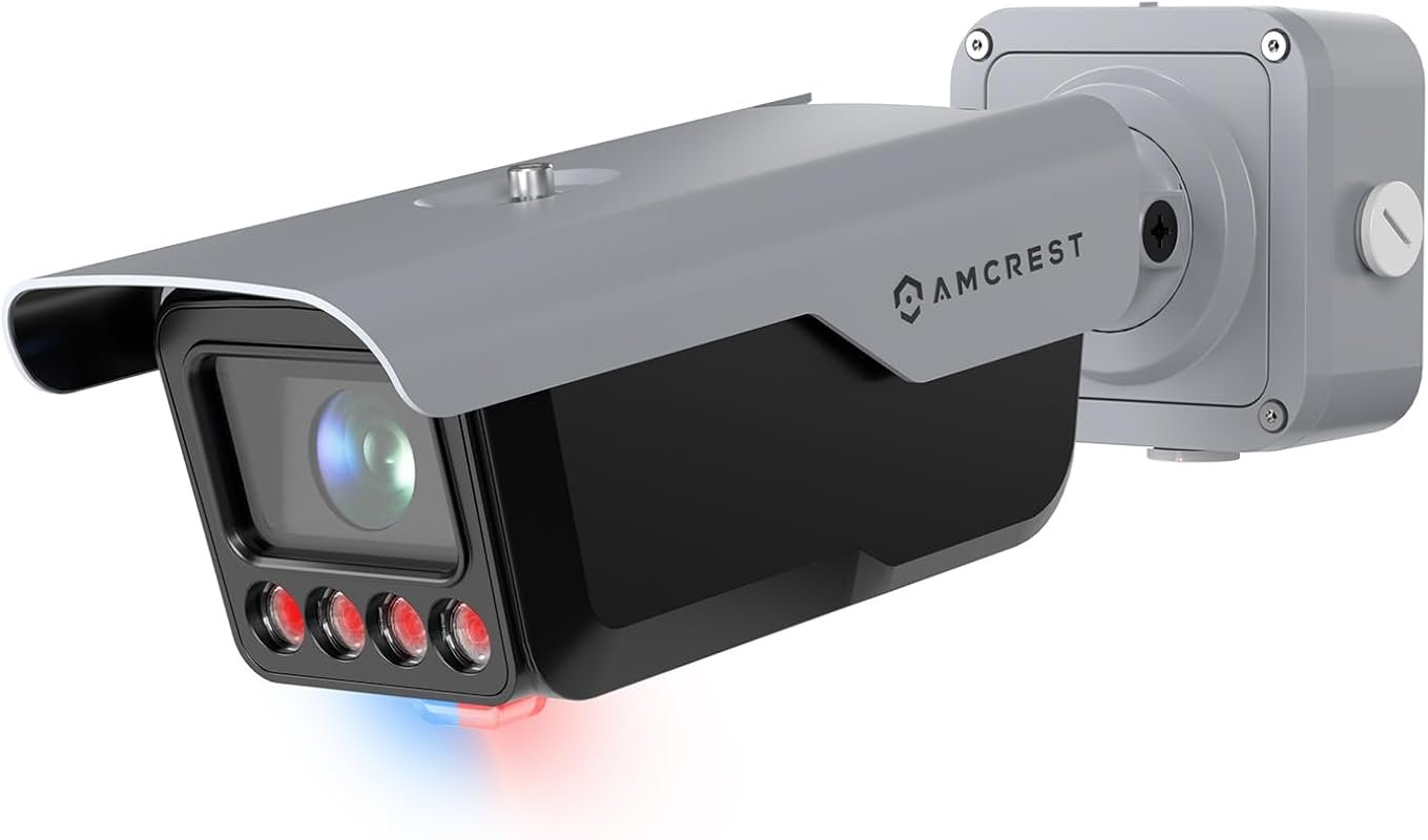 Amcrest 4MP AI PoE Bullet Camera with 8‑32mm Zoom, License Plate Recog