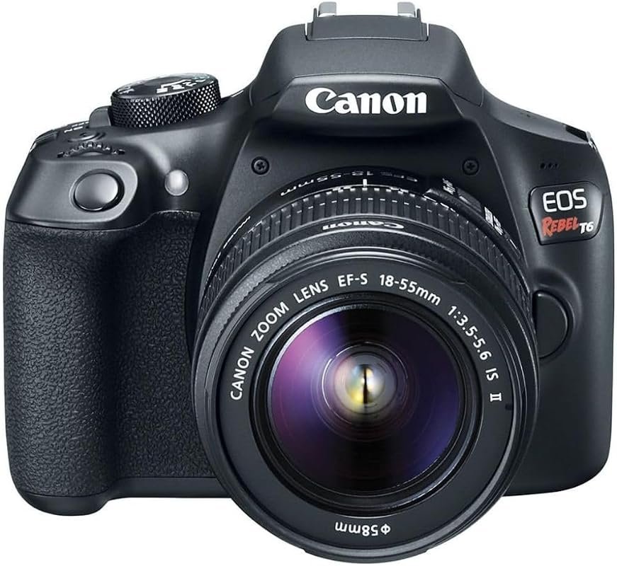 Canon EOS Rebel T6 DSLR kit with EF‑S 18‑55mm f/3.5‑5.6 II lens, built