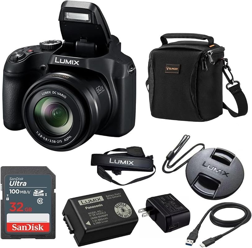 Panasonic LUMIX FZ80D 18.1MP 30x Zoom Camera Bundle with Slinger Shoul