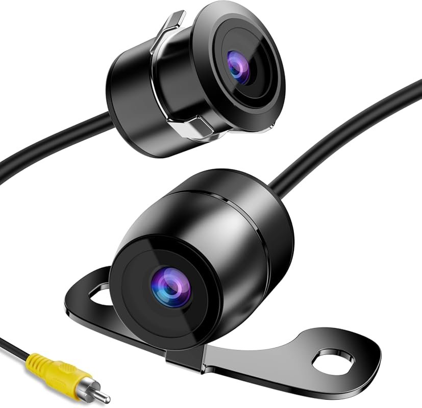 Flush‑Mount 170° Backup Camera offering rear, side and front view, nig
