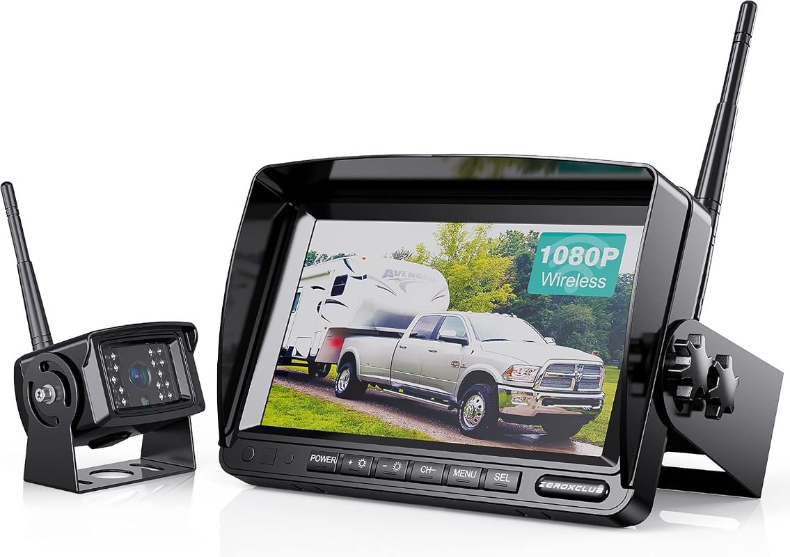 1080P Wireless Backup Camera System Kit Including a 7‑Inch LCD Monitor