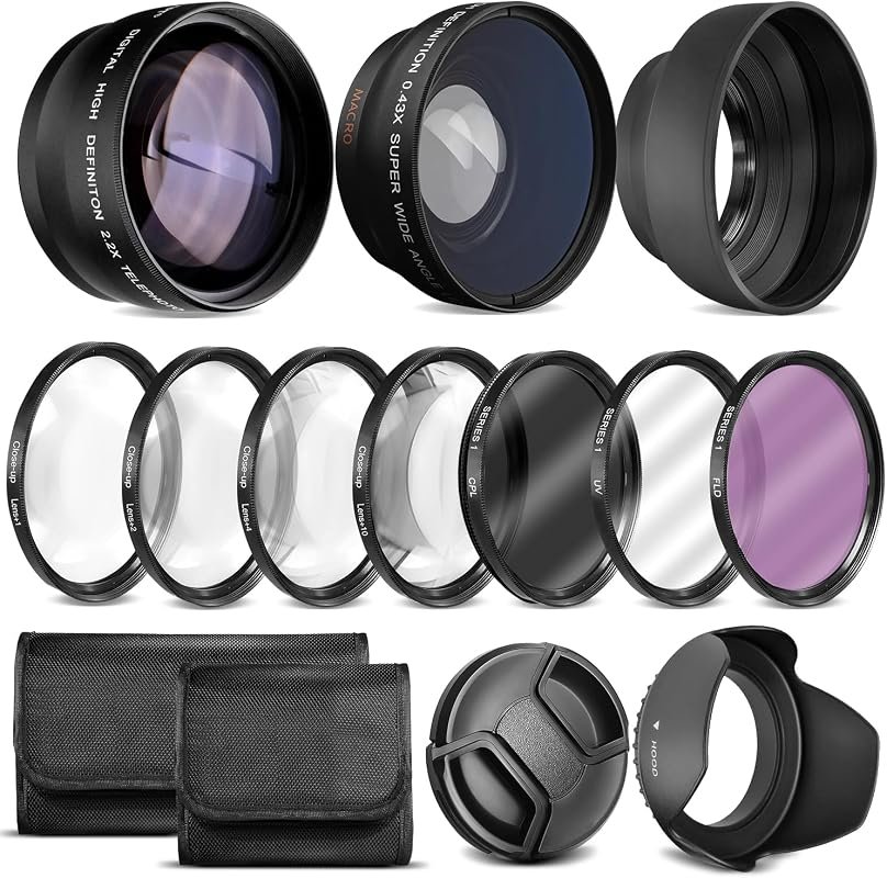 Ultra Lens Kit for Canon Rebel – EF‑S 18‑55mm II, 58mm filter set, wid