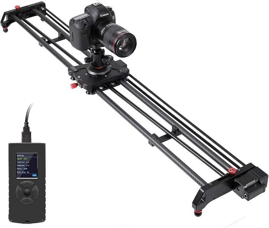 GVM Great Video Maker motorized slider, 48‑inch travel, round‑trip, ti