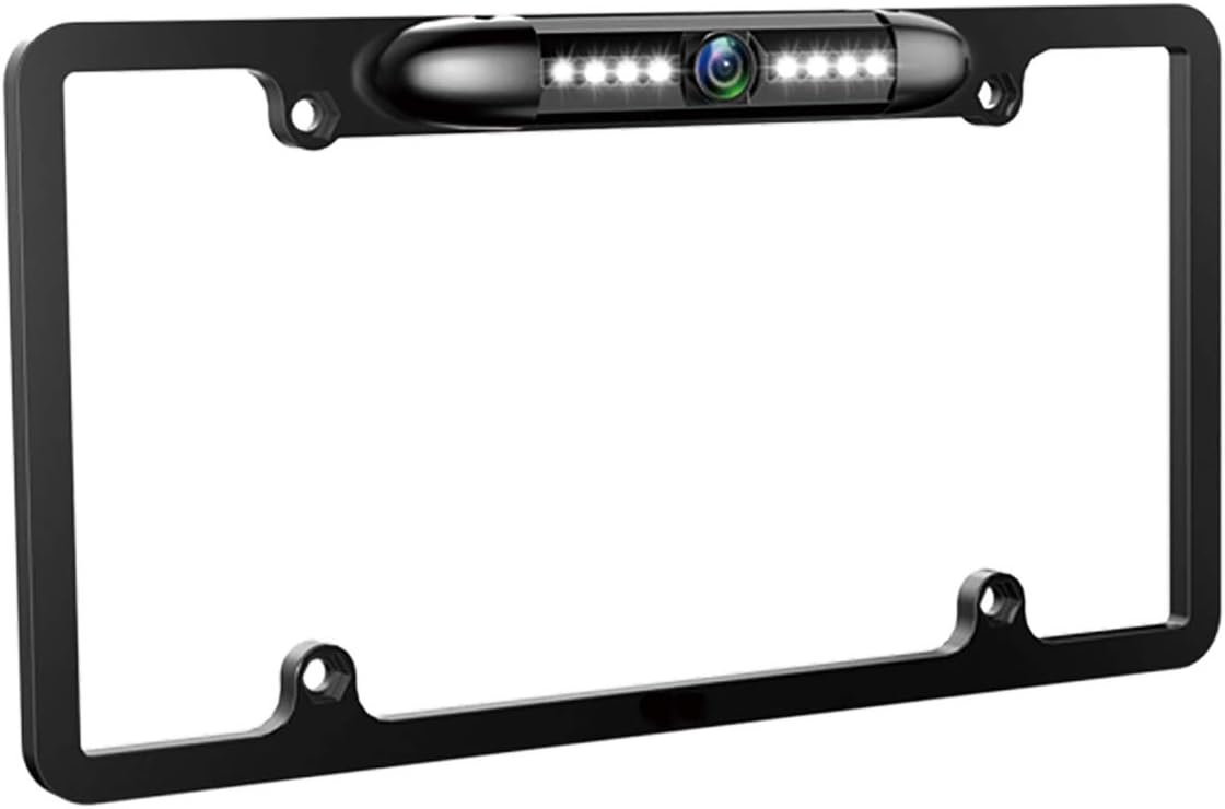 HD License Plate Backup Camera with Night Vision, 8 LEDs, 170° Viewing