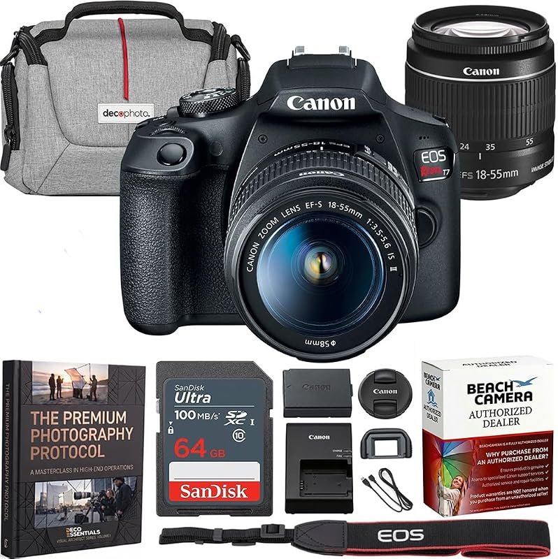 Canon EOS Rebel T7 DSLR with EF‑S 18-55mm f/3.5‑5.6 IS II Bundle – 24.