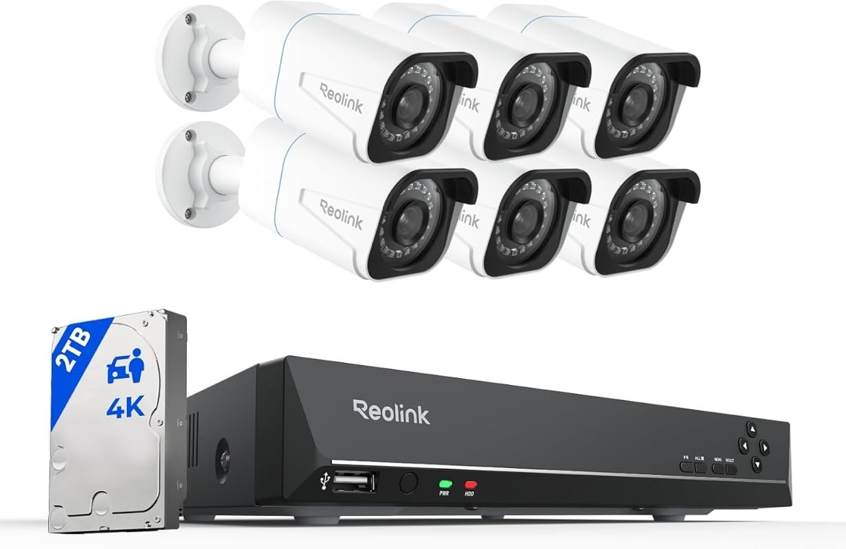 REOLINK RLK8-800B6 8‑Channel 4K/8MP Security Camera System with 2TB HD