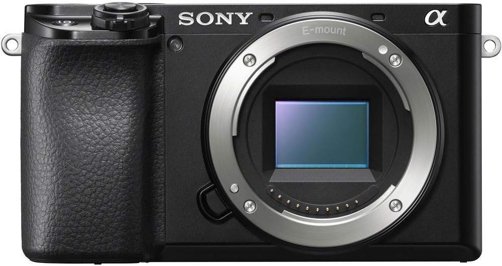 Sony Alpha A6100 Mirrorless Camera in black offering fast autofocus, 24MP APS‑C sensor, and 4K video