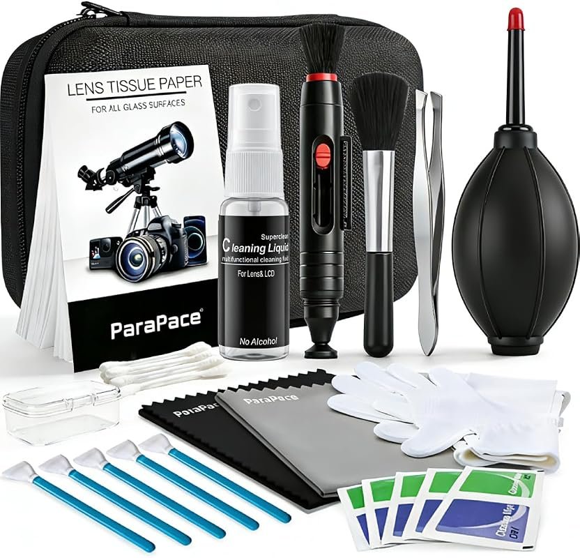 28‑Piece Camera Cleaning Kit with Case – DSLR Lens, APS‑C Sensor Swabs