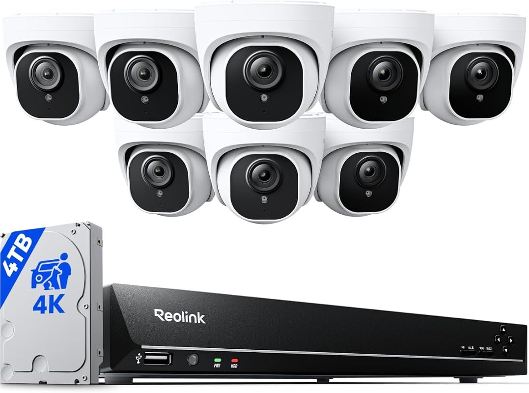 REOLINK 16‑Channel 4K Security Dome Camera System (RLK16‑800D8) with 4