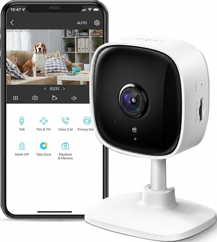 Tapo C100 1080p Wired Indoor Security Camera – Baby and Dog Monitoring