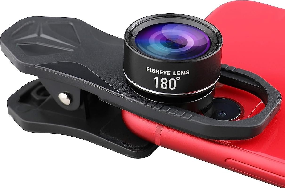180° Clip‑On Fisheye Lens for iPhone, Samsung and Android Smartphones 