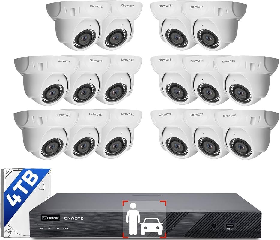 ONWOTE 16-Channel Security System featuring a 12MP NVR, sixteen 5MP Po
