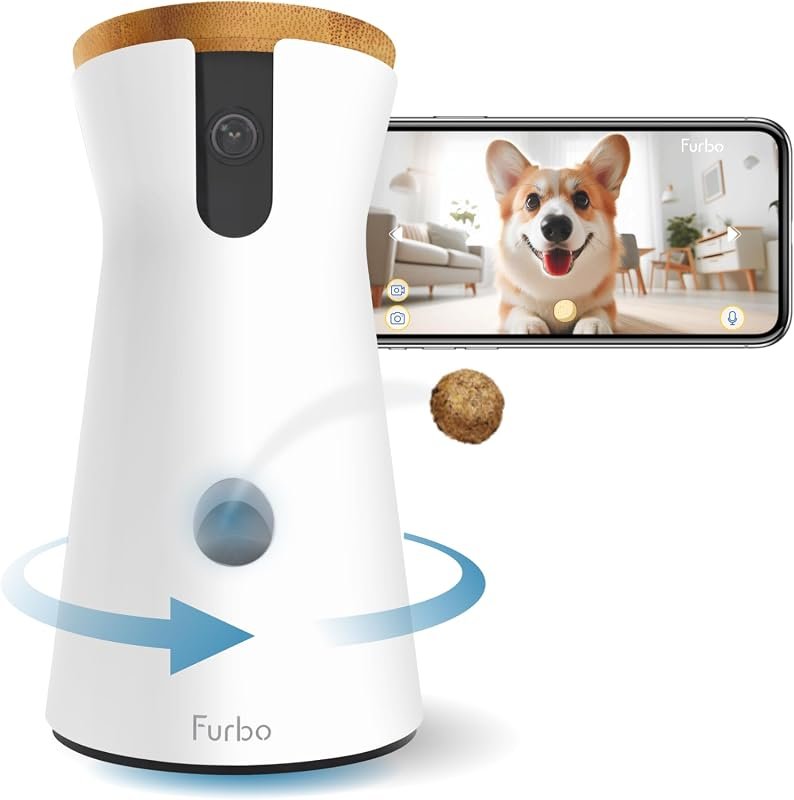 Furbo 360° dog camera delivers live video, two‑way audio, night vision