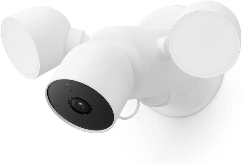 Google Nest Cam with Floodlight – Outdoor Security Camera, White, 1500